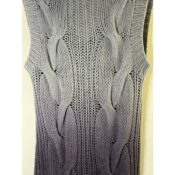 Free People Ombre Gradient Cable-Knit Hooded Cardigan Sweater Vest - Picture 16 of 16